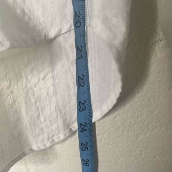 Sundance Size Large Petite White Ribbed Long Sleeve Button Down Shirt - Picture 12 of 12